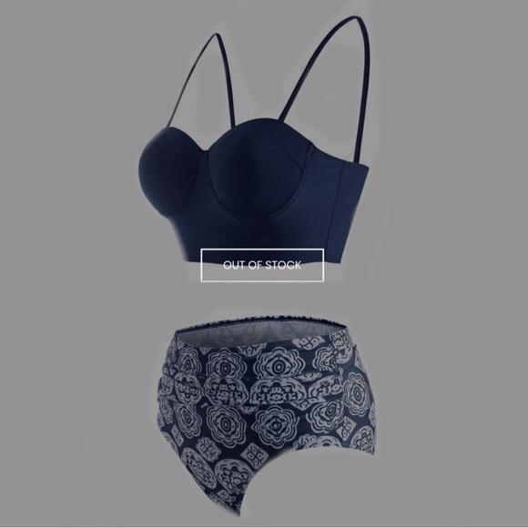 Ethnic Floral Tankini Set ✦ Sweetheart Neckline Tummy Control ✦ Push‑Up S NWT - Picture 9 of 17